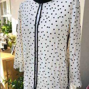 Zara Basic White and Black Polka Dot.